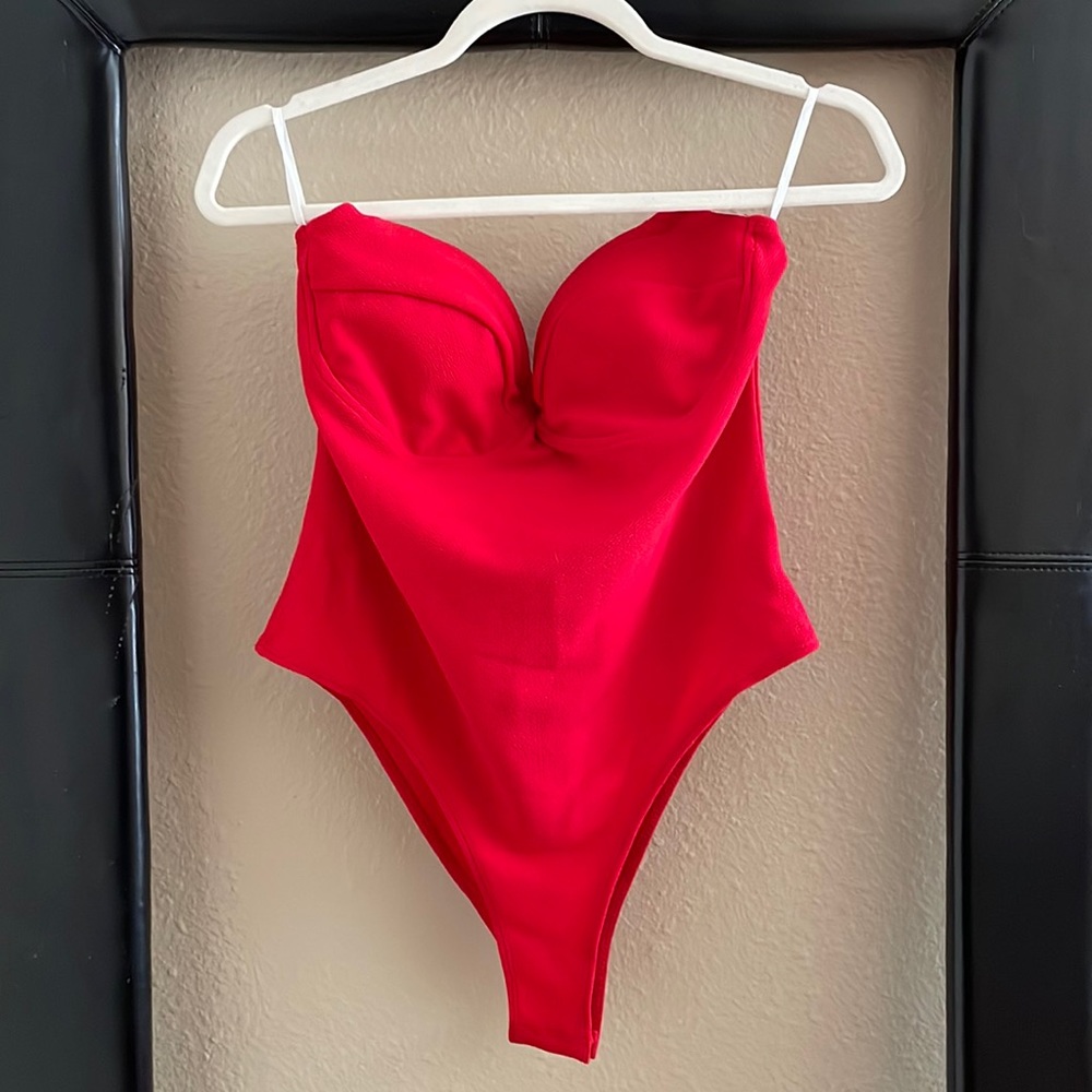 Red Strapless Body Suit Halloween Cosplay